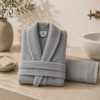 Karaca Home Lottie 100% Cotton Bathrobe Set - XL/XXL Anthracite, 200.22.04.0036 6 Karaca Home Lottie 100% Cotton Bathrobe Set - XL/XXL Anthracite, 200.22.04.0036 - Image 2