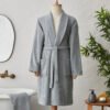 Karaca Home Lottie 100% Cotton Bathrobe Set XL XXL [Anthracite], 200.22.04.0036