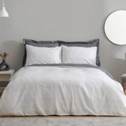 Karaca Home Ferne 100% Cotton Double Duvet Cover Set [Grey], 200.22.05.0122