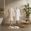Karaca Home Glory Lurex 9-Piece Family Bathroom Set – White/Beige, 200.22.05.0177