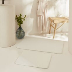 Karaca Home Feather 2Pcs Bath Mat White, 200.22.05.0256