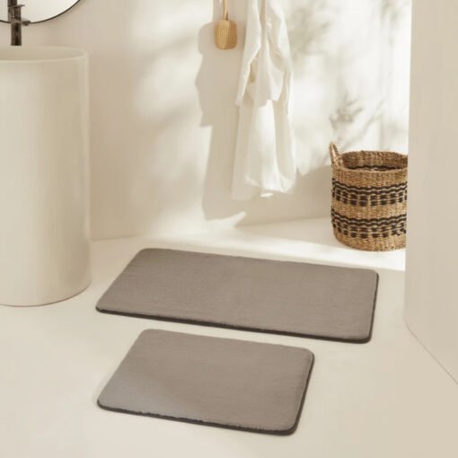 Karaca Home Feather 2Pcs Bath Mat Anthracite, 200.22.05.0257