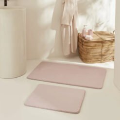 Karaca Home Feather 2Pcs Bath Mat Powder, 200.22.05.0258
