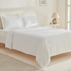 Karaca Home White Collection Felves 100% Cotton King Size Duvet Cover Set [White], 200.22.06.0038