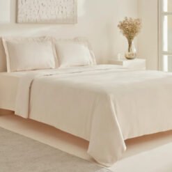 Karaca Home White Collection Felves 100% Cotton King Size Duvet Cover Set [Beige], 200.22.06.0041