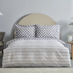 Karaca Home Cordova 100% Cotton Single Duvet Cover Set [Anthracite], 200.22.08.0033