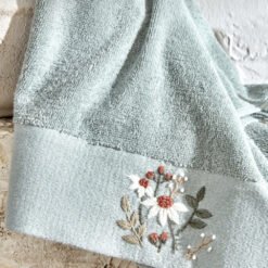 Karaca Home Comfort Touch Embroidered 100% Cotton Towel Mint 30x50cm, 200.22.11.0109