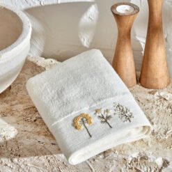 Karaca Home Comfort Touch Embroidered [Grey] 30x50cm 100% Cotton Towel, 200.22.11.0111