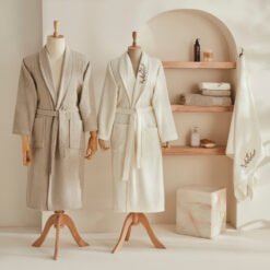 Karaca Home Bird 100% Cotton Family Bathroom Set [Cream-Light Grey], 200.22.11.0486
