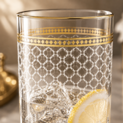 Alternative view of Karaca Block 6-Piece Soft Drink Glass Set | Elegant Gold & White Design, 153.09.01.8426