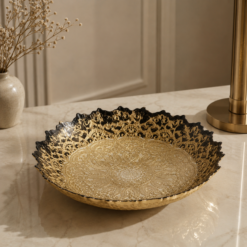 Karaca Home Kashida Gold Decorative Plate 34 cm, 300.22.02.0440