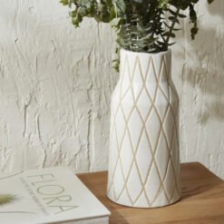 Karaca Home Mosaic Vase 16x16x32cm [White], 300.23.01.0305
