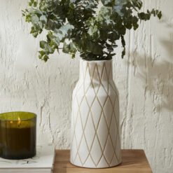 Karaca Home Mosaic Vase 14x14x28.5cm [White], 300.23.01.0306