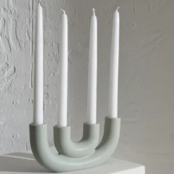 Karaca Home Martina 4-Piece Decorative Candlestick Set – Aqua Green, 300.23.01.0519