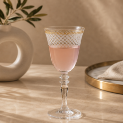Karaca Block 6-Piece Wine Glass Set | White and Gold Luxury Edition, 153.09.01.8425