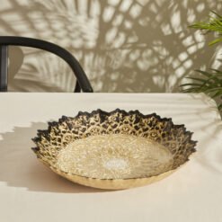 Karaca Home Kashida Decorative Plate 34 cm Gold, 300.22.02.0440