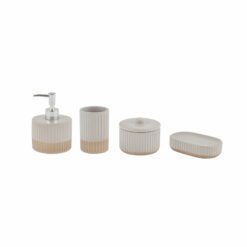 Alternative view of Karaca Home Odin 4-Piece Bathroom Set – Beige & White, 300.23.01.0204