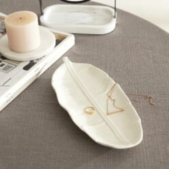 Karaca Home Leaf Decorative Plate White, 300.23.01.0317