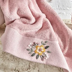 Alternative view of Karaca Home Comfort Touch Embroidered 100% Cotton Towel 30x50 cm – Powder, 200.22.11.0112