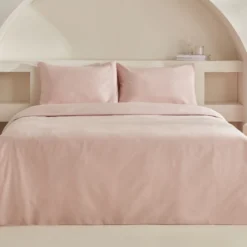 Karaca Home Sion 100% Cotton Jacquard Satin King Size Duvet Cover Set – Powder, 200.22.12.0112