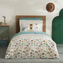 Karaca Home Young Cowboys 3-Piece Single Duvet Cover Set | 100% Cotton, 8680214366226