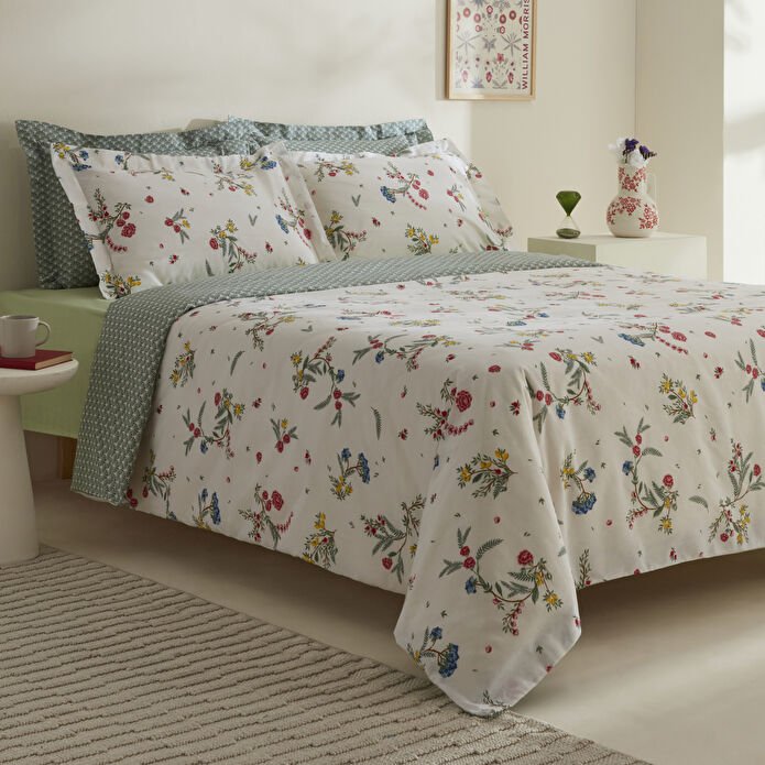 Karaca Home Dina 100% Cotton Double Duvet Cover Set – White Floral, 8680214366424 4 Karaca Home Dina 100% Cotton Double Duvet Cover Set – White Floral, 8680214366424 - Image 4