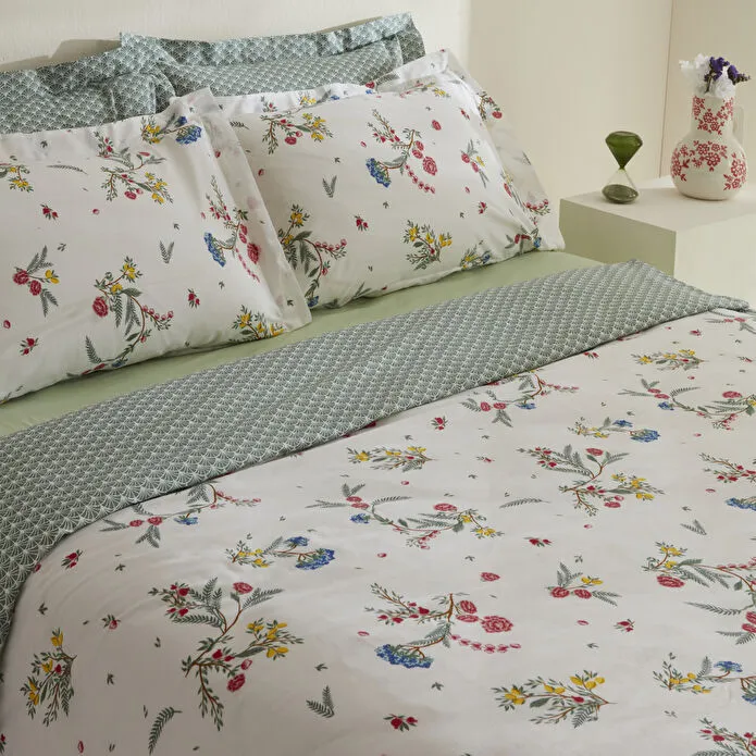 Karaca Home Dina 100% Cotton Double Duvet Cover Set – White Floral, 8680214366424 1 Karaca Home Dina 100% Cotton Double Duvet Cover Set – White Floral, 8680214366424