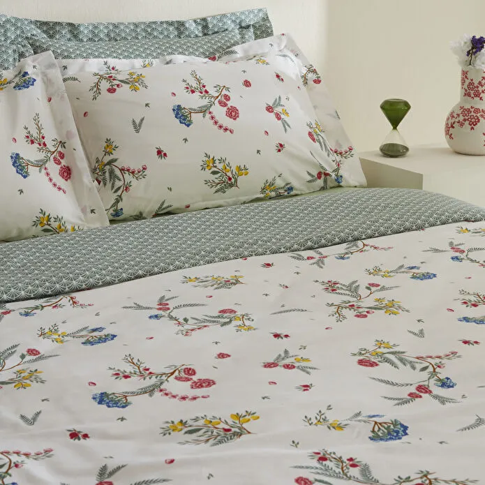 Karaca Home Dina 100% Cotton Double Duvet Cover Set – White Floral, 8680214366424 5 Karaca Home Dina 100% Cotton Double Duvet Cover Set – White Floral, 8680214366424 - Image 5