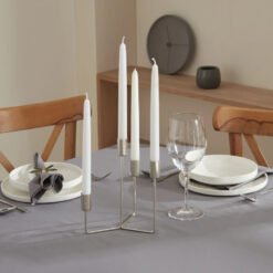 Karaca Home Siela 4Pcs Candlestick [Silver], 8680214382608