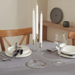 Karaca Home Siela 3Pcs Candlestick [Silver], 8680214382653