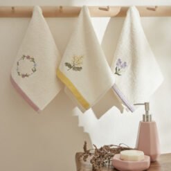 Karaca Home Rosy 3Pcs Embroidered Hand Towel Set, 8680214389164