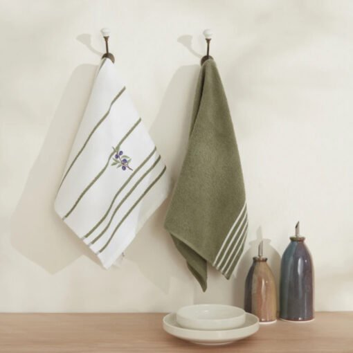 Karaca Home Olive Branch 2-Pack Kitchen Towels, 8680214389256