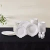 Karaca Tobias 56-Piece Bone China Dinner Set for 12 People - White, 153.03.08.4564