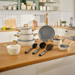 Alternative view of Karaca x Refika Swiss Crystal 15 Piece Cookware Set - Creamy, 153.09.01.3591