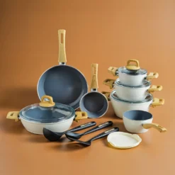 Karaca x Refika Swiss Crystal 15 Piece Cookware Set - Creamy, 153.09.01.3591