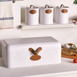 Karaca Lina Bread Box Storage Container Set - White, 153.09.01.4562