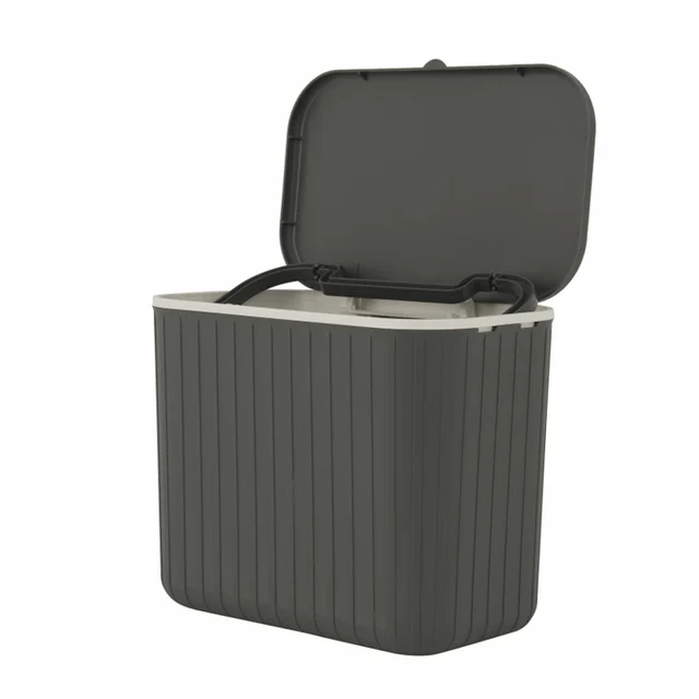 Karaca Home Pino 8L Trash Can ? Grey, 153.09.01.4694 4 Karaca Home Pino 8L Trash Can ? Grey, 153.09.01.4694 - Image 4