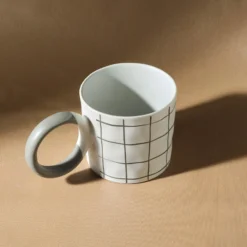 Alternative view of Karaca Oslo Ceramic Mug 420 ml – White/Grey, 153.09.01.5412