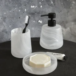 Karaca Home Aline Bathroom Accessory Set of 3 - White, 153.09.01.5543