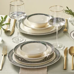 Karaca Elegance Bone Cordoba 53-Piece Dinner Set for 12 People, 153.09.01.6384