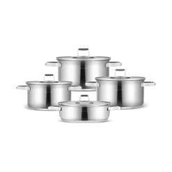 Karaca Valora 8 Piece Steel Cookware Set with Induction Base, 153.09.01.7079