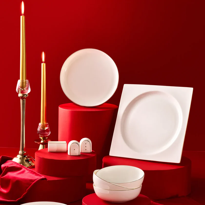 Karaca Red Carpet Collection Fine Pearl Extra Nish 62-Piece Dinner Set for 12 People, Platinum White, 153.03.08.4326 1 Karaca Red Carpet Collection Fine Pearl Extra Nish 62-Piece Dinner Set for 12 People, Platinum White, 153.03.08.4326