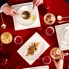 Karaca Red Carpet Collection Fine Pearl Extra Nish 62-Piece Dinner Set for 12 People, Platinum White, 153.03.08.4326 11 9803126898718
