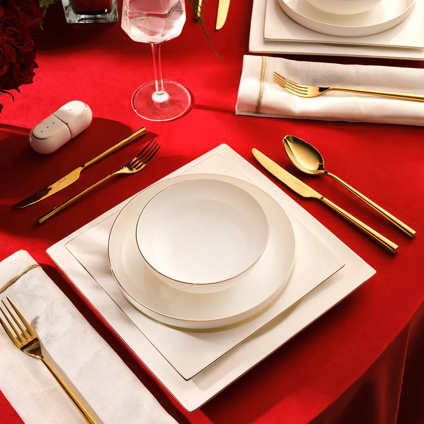 Karaca Red Carpet Collection Fine Pearl Extra Nish 62-Piece Dinner Set for 12 People, Platinum White, 153.03.08.4326 2 Karaca Red Carpet Collection Fine Pearl Extra Nish 62-Piece Dinner Set for 12 People, Platinum White, 153.03.08.4326 - Image 2
