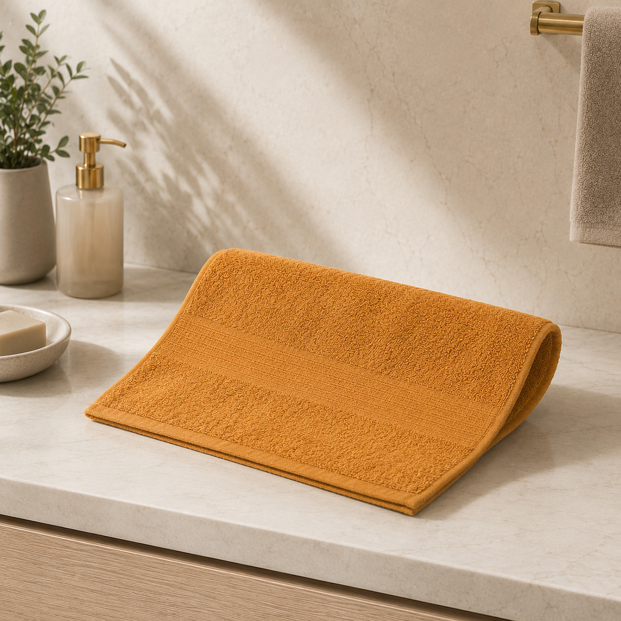 Karaca Home Back To Basic Light Mustard Face Towel 50 x 90 cm, 200.18.01.0956 1 Karaca Home Back To Basic Light Mustard Face Towel 50 x 90 cm, 200.18.01.0956