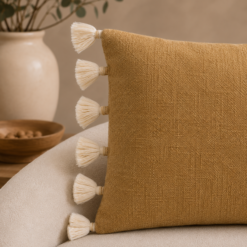 Alternative view of Karaca Home Arina Filled Mustard Cushion 55 cm, 153.09.01.6794