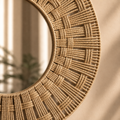 Alternative view of Karaca Home Boho Wicker Wall Mirror 58 cm – Natural Statement Wall Décor, 153.09.01.7030