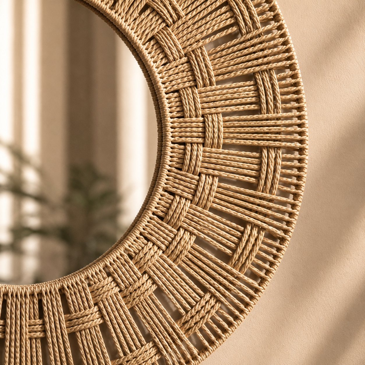Karaca Home Boho Wicker Wall Mirror 58 cm - Natural Statement Wall D-cor, 153.09.01.7030 2 Karaca Home Boho Wicker Wall Mirror 58 cm - Natural Statement Wall D-cor, 153.09.01.7030 - Image 2