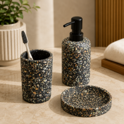 Karaca Home Elera 3-Piece Bathroom Accessory Set – Black, 153.09.01.5203