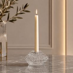 Karaca Home Pemy Grey Double-Sided Candle Holder – 7 x 4 cm , 153.09.01.7024
